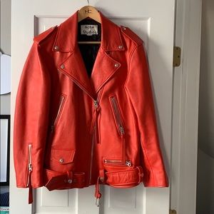 ACNE STUDIOS oversized leather motorcycle jacket